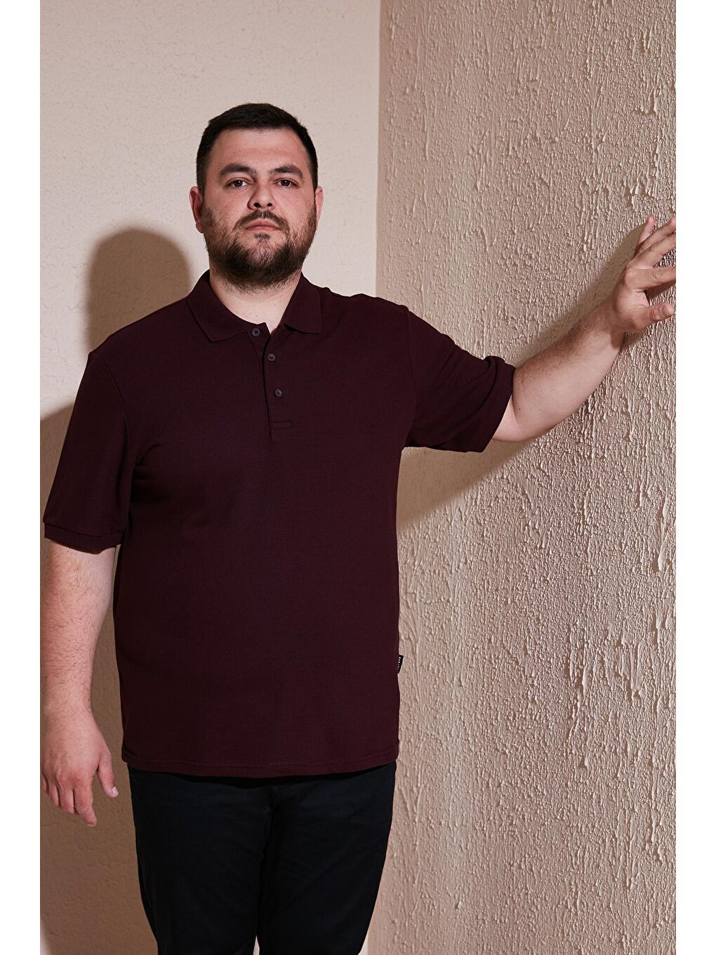 Buratti Koyu Bordo Pamuklu Regular Fit Büyük Beden Polo Yaka T Shirt Erkek POLO YAKA T SHİRT 5902127B