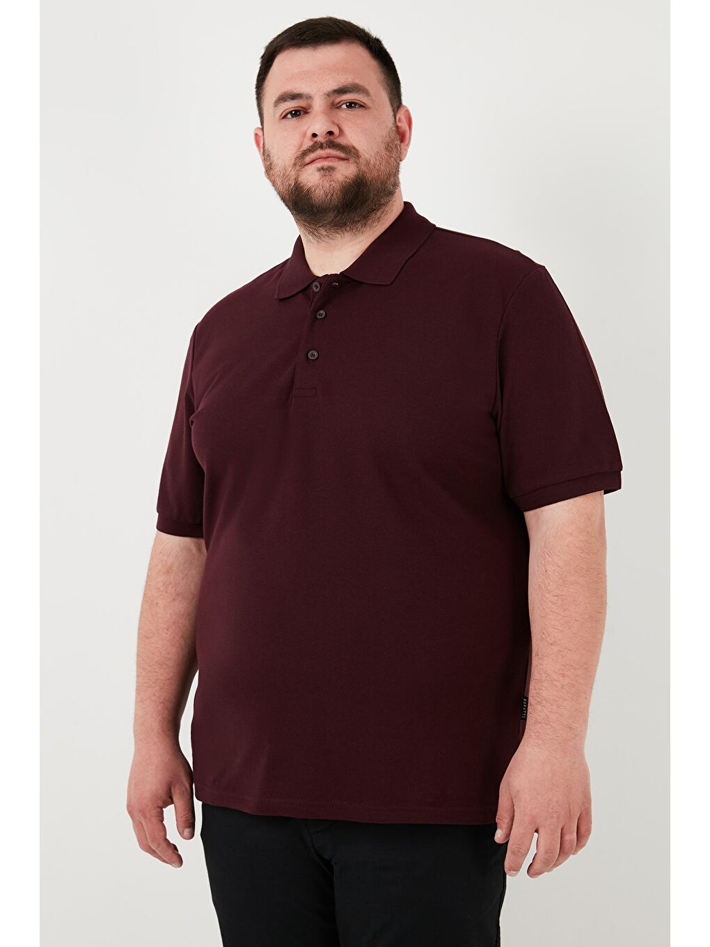 Buratti Koyu Bordo Pamuklu Regular Fit Büyük Beden Polo Yaka T Shirt Erkek POLO YAKA T SHİRT 5902127B - 1