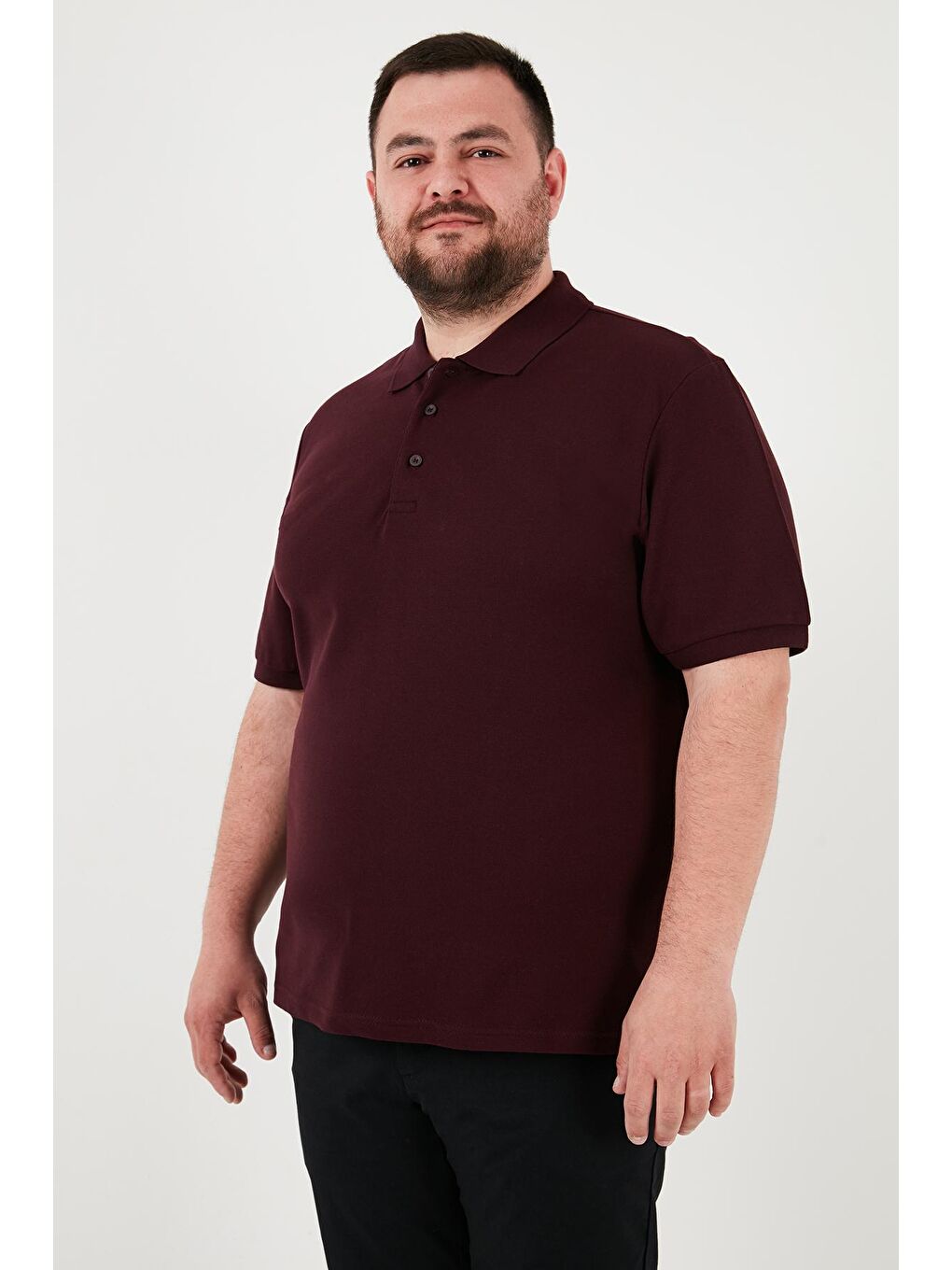 Buratti Koyu Bordo Pamuklu Regular Fit Büyük Beden Polo Yaka T Shirt Erkek POLO YAKA T SHİRT 5902127B - 3