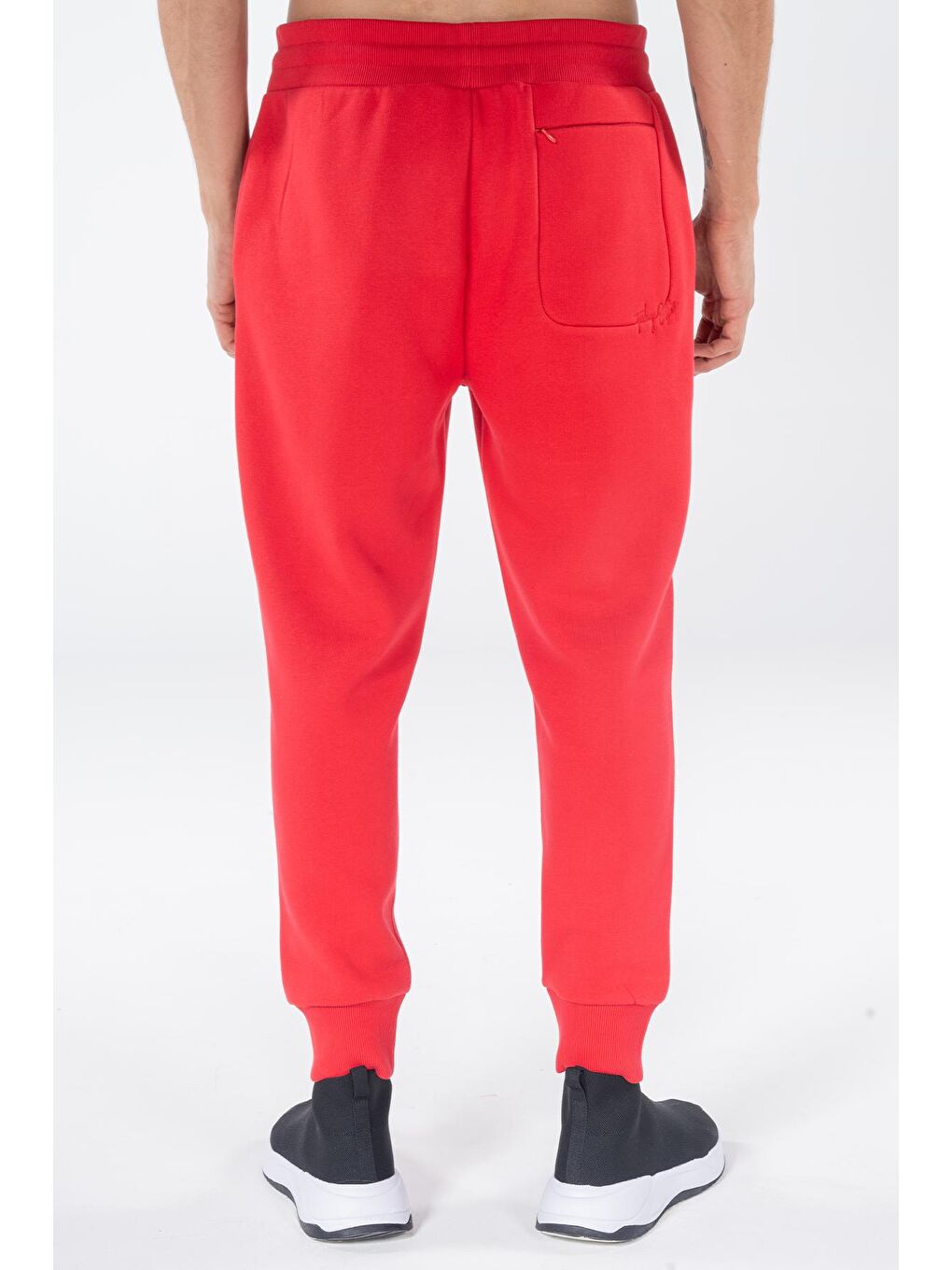 Agar Erkek Kırmızı Cepli Lastikli Jogger  Eşofman Altı-4