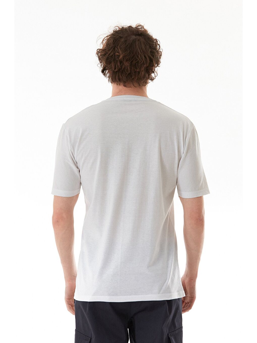 Beyaz Why Not Yazı Baskılı Bisiklet Yaka Tişört-3