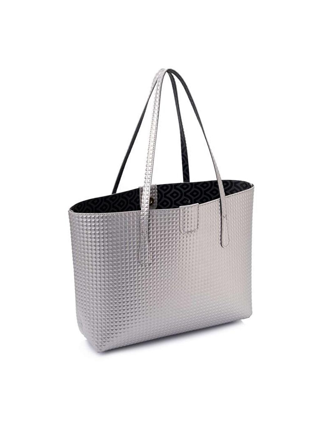 Gri Kadın Büyük Suni Deri Tote Omuz Çantası