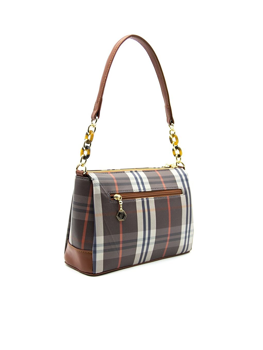 Kahverengi Kadın 910-35906 SILVER POLO ÇAPRAZ ÇANTA MK80 KAHVE-MAT SİYAH-2