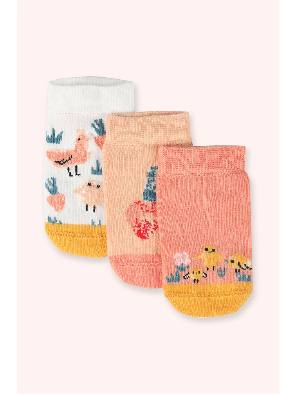 Karışık Kız Bebek 3'lü Patik Çorap Seti