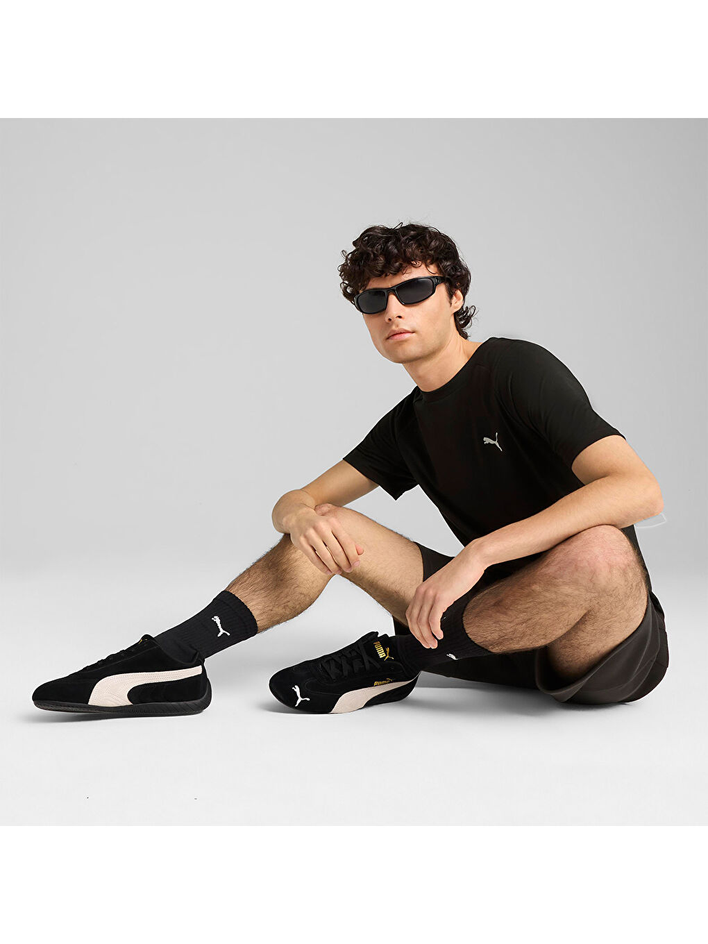 Evostripe Erkek Siyah Yuvarlak Yaka Spor Tişört-1