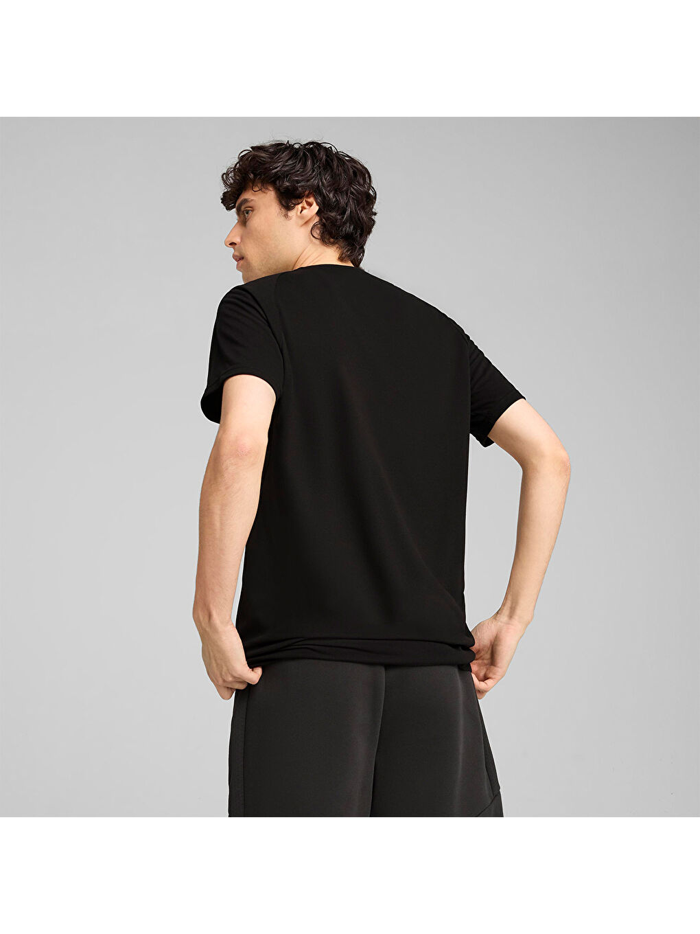 Evostripe Erkek Siyah Yuvarlak Yaka Spor Tişört-2