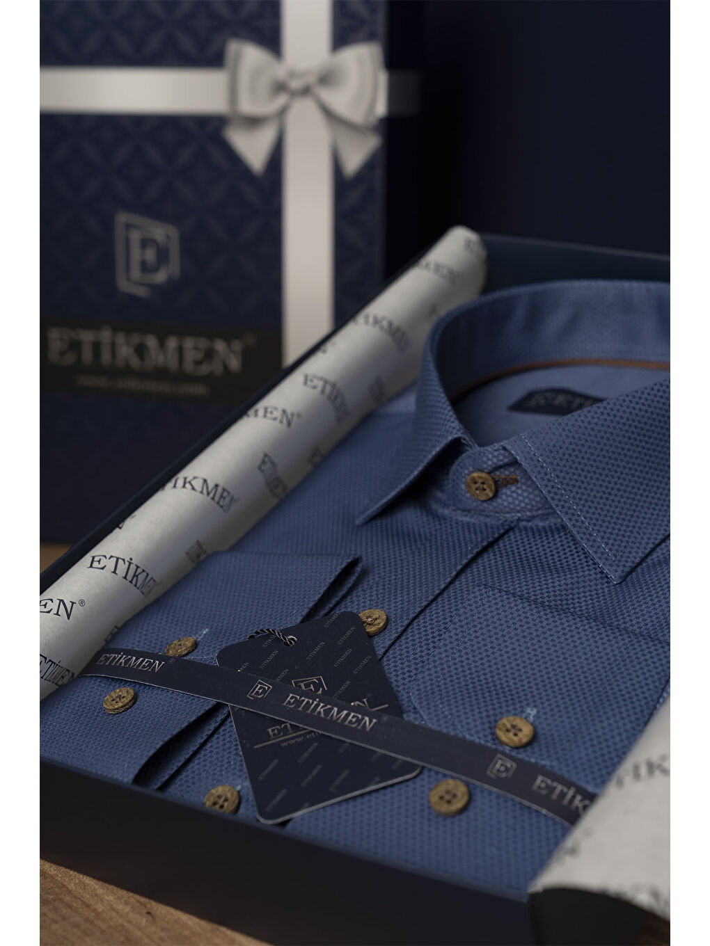 İndigo indigo Kahve Düğmeli Slimfit Erkek Gömlek-3