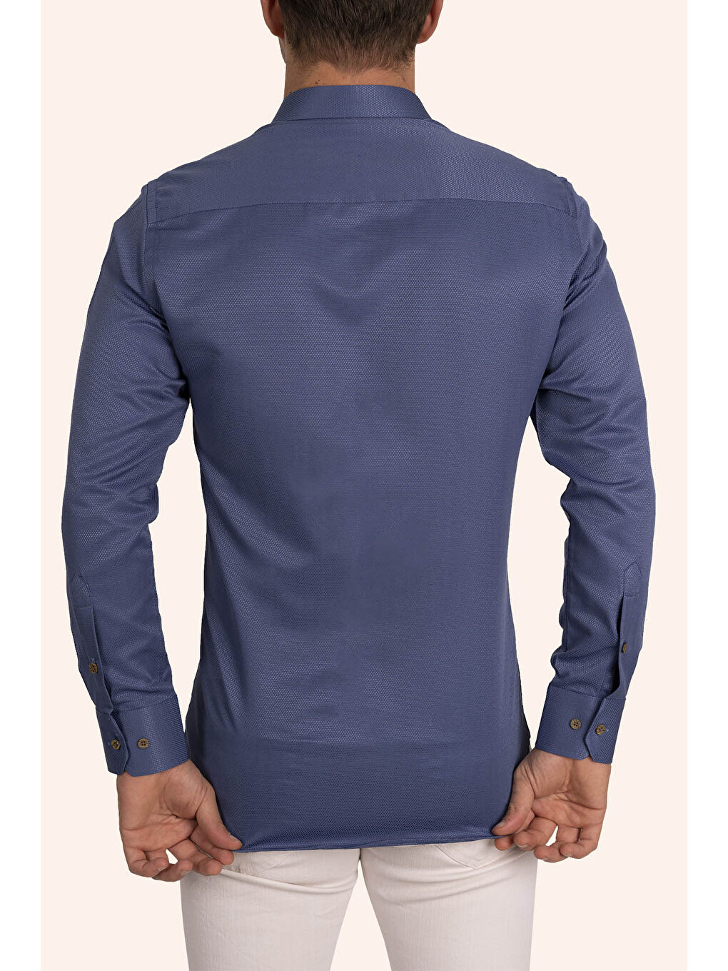 İndigo indigo Kahve Düğmeli Slimfit Erkek Gömlek-6