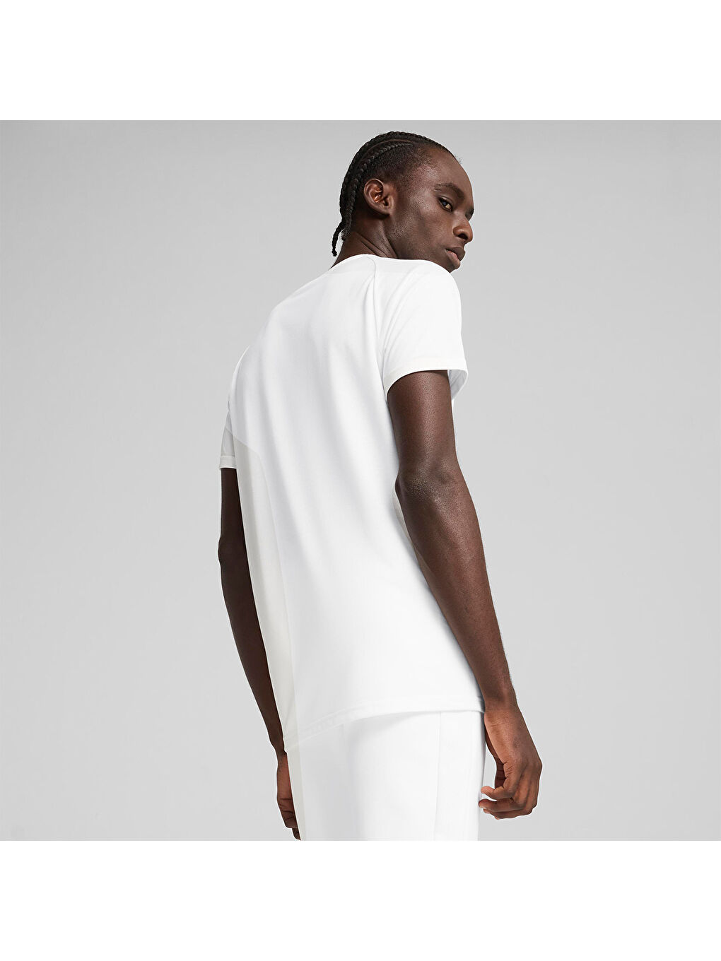 Evostripe Erkek Beyaz Yuvarlak Yaka Tişört-1