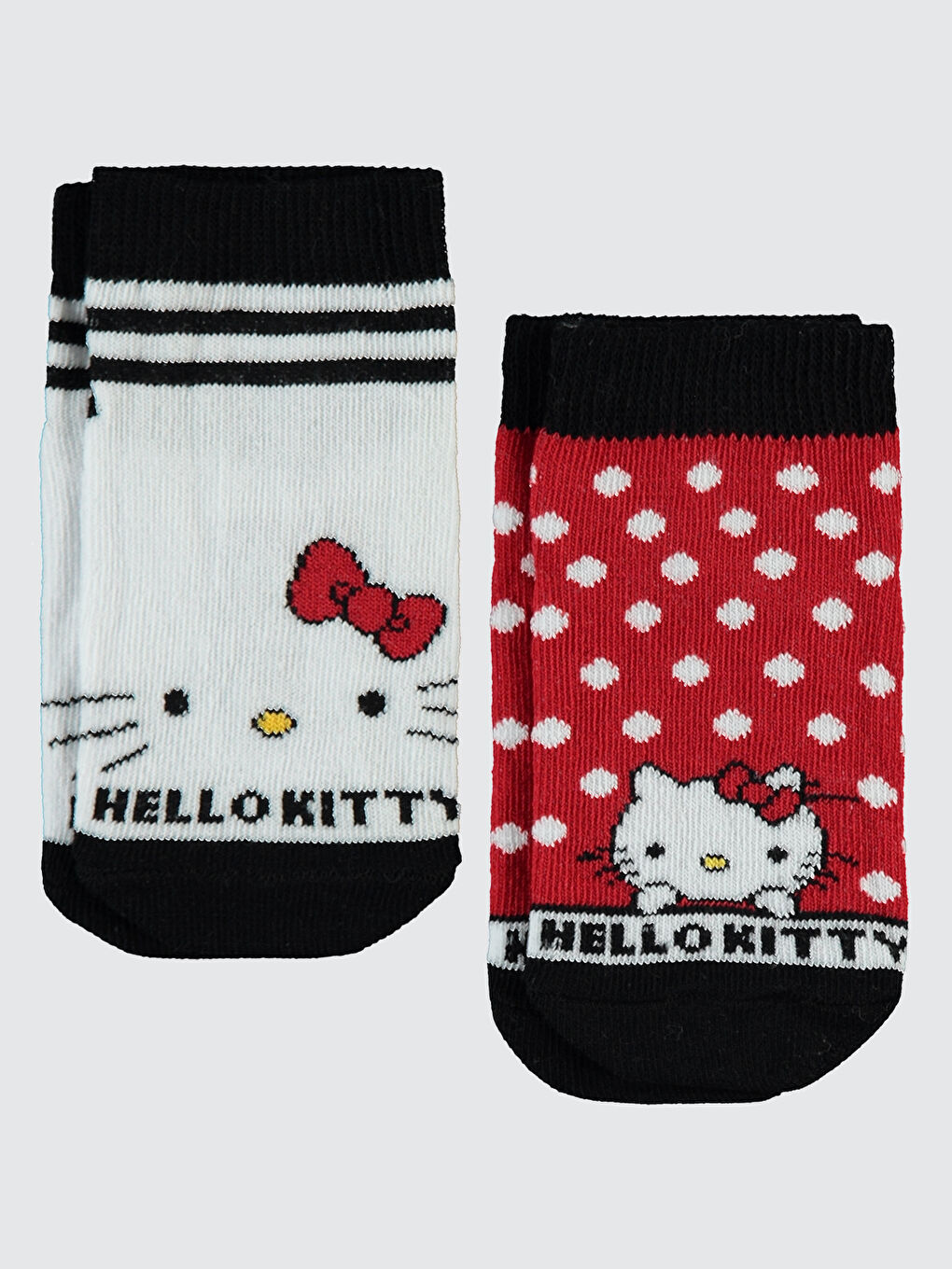 Hello Kitty Kız Çocuk 2'li Patik Çorap 2-12 Yaş Siyah