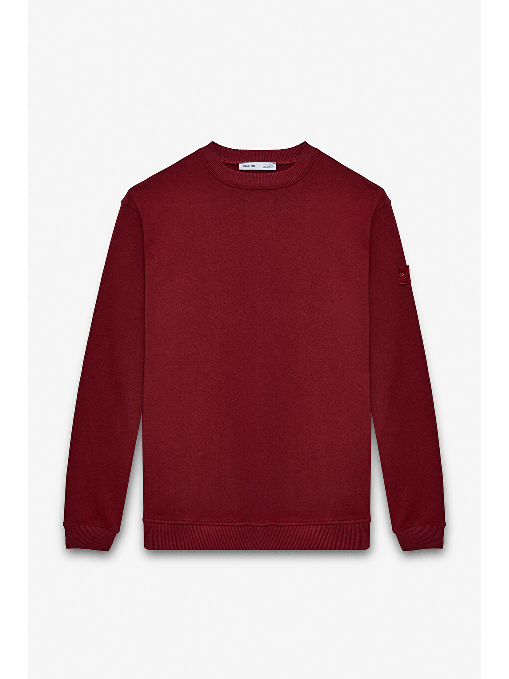 Ollıe Erkek Bisiklet Yaka Regular Uzun Kollu Nakış Detaylı Bordo Sweatshirt