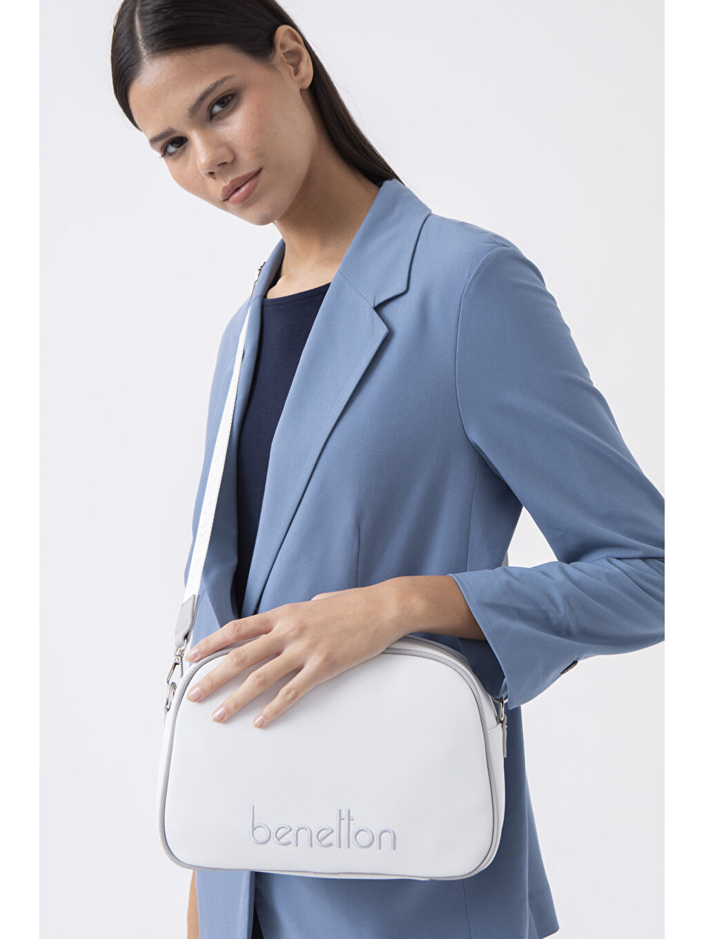 Kadin Kol Çantasi Beyaz-A.gri̇ BNT1590