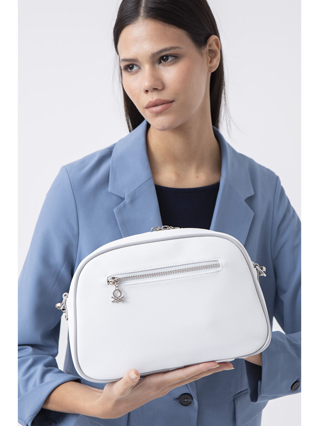 Kadin Kol Çantasi Beyaz-A.gri̇ BNT1590-1