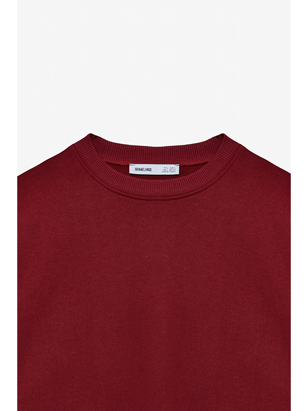 Ollıe Erkek Bisiklet Yaka Regular Uzun Kollu Nakış Detaylı Bordo Sweatshirt-1
