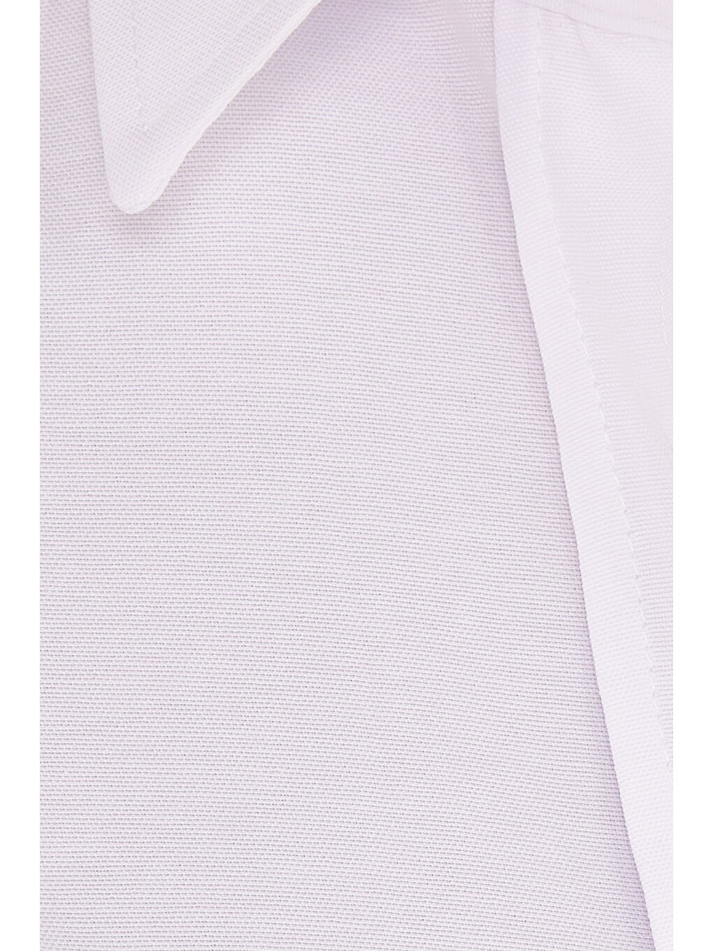 Kadın 2'li Paket Beyaz Slim Fit Dar Kesim Uzun Kollu Pamuklu Vücuda Oturan Dokulu Basic Gömlek-4