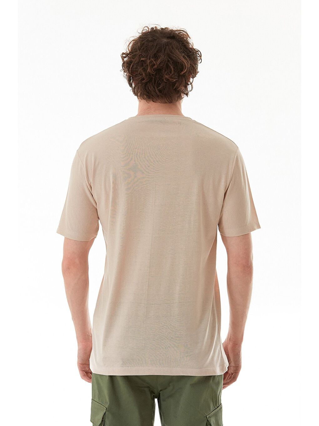 Bej Why Not Yazı Baskılı Bisiklet Yaka Tişört-2