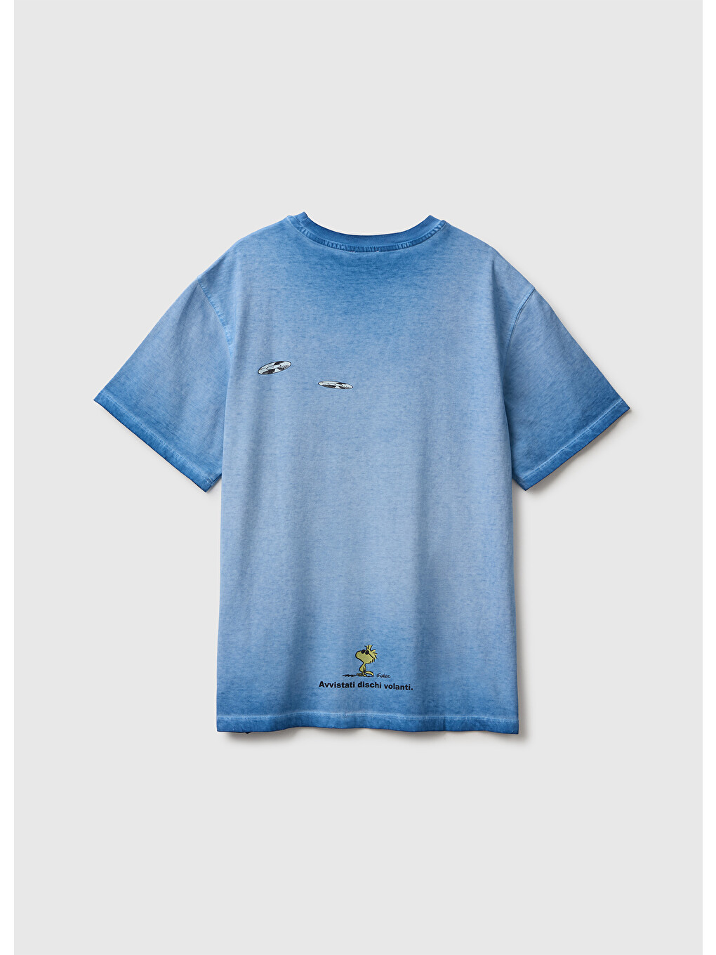 Erkek Çocuk Mavi Önü Snoopy Baskılı Oversize Tişört-1