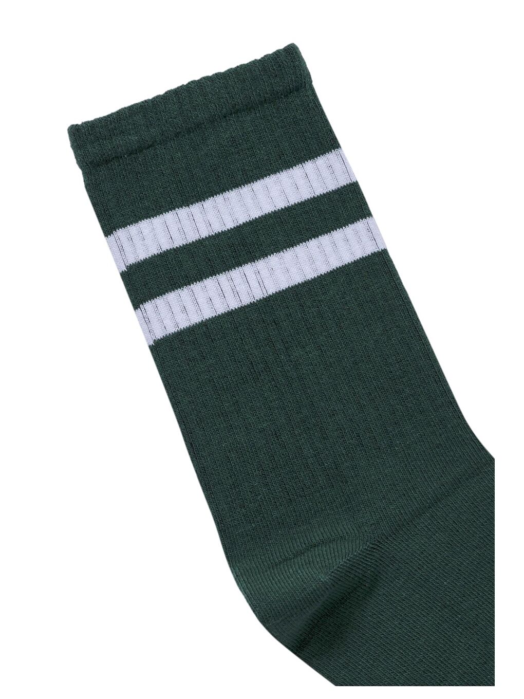Şeritli Tenis Çorap Yeşil-1