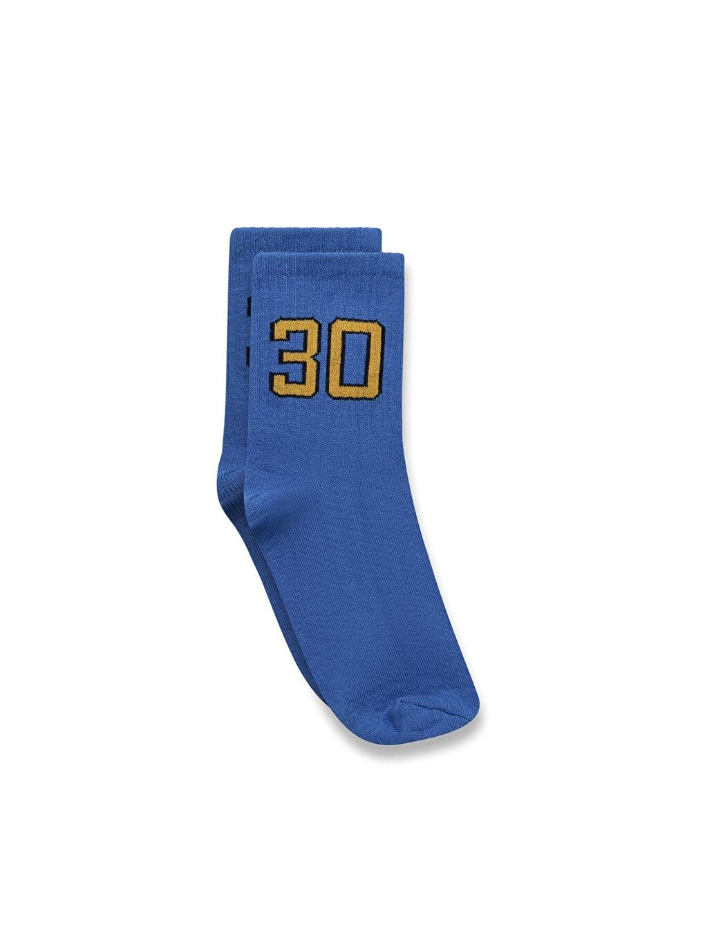 Mavi Baskılı Socket Çorap Saks
