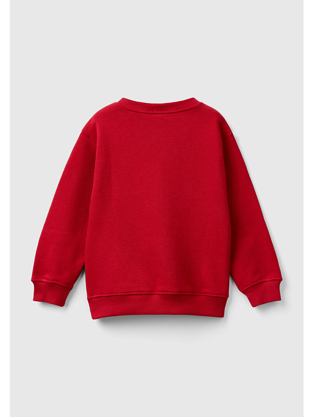 United Colors Of Benetton Erkek Çocuk Kırmızı Önü Logo Baskılı Bisiklet Yaka Sweatshirt - 1