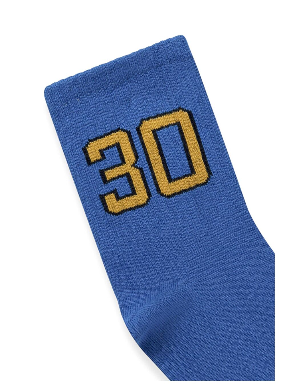 Mavi Baskılı Socket Çorap Saks-1