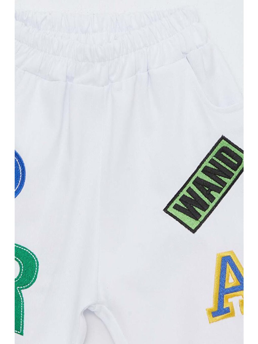 Erkek Çocuk Yazı Baskılı Yakada Düğme Detaylı Yeşil Şortlu Takım-5