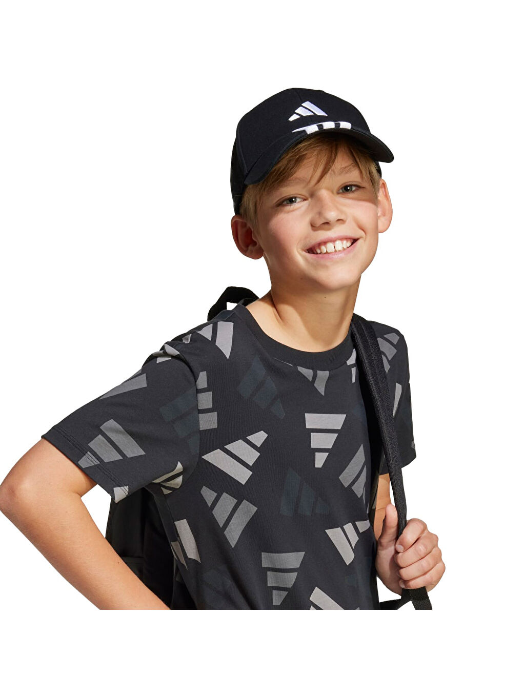 3 Stripes New Logo Baseball Siyah Şapka-3