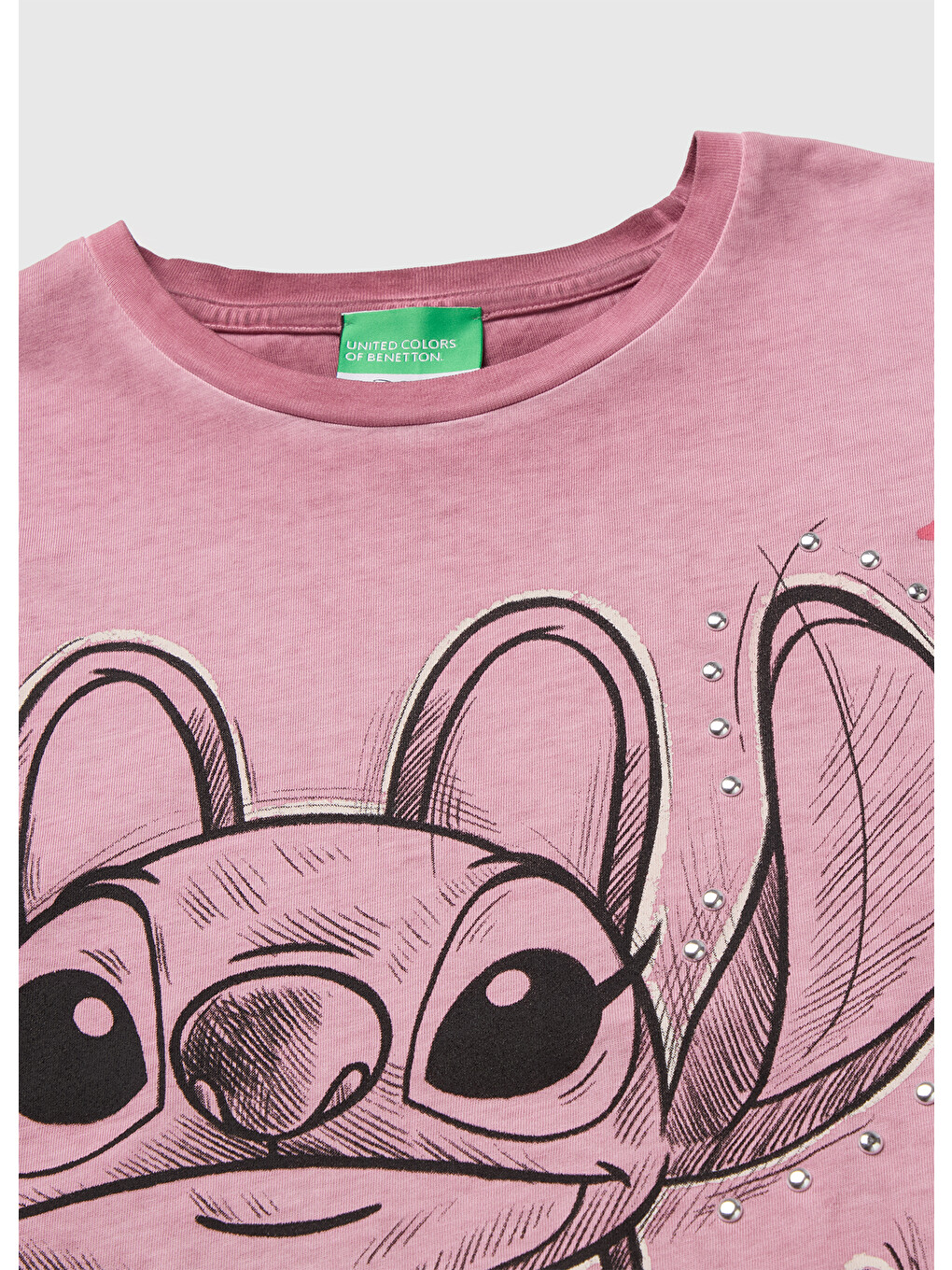 Kız Çocuk Pembe Lilo&stitch Baskılı Kısa Kollu Tişört-2