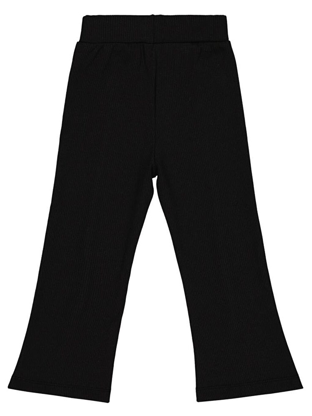 Siyah Girls Paça Yırtmaçlı 2-5 Yaş Tayt