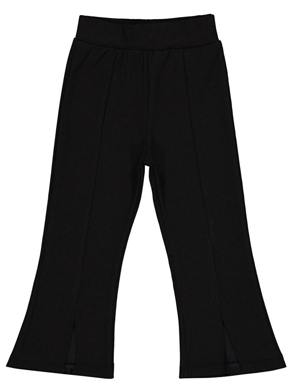 Siyah Girls Paça Yırtmaçlı 2-5 Yaş Tayt-1