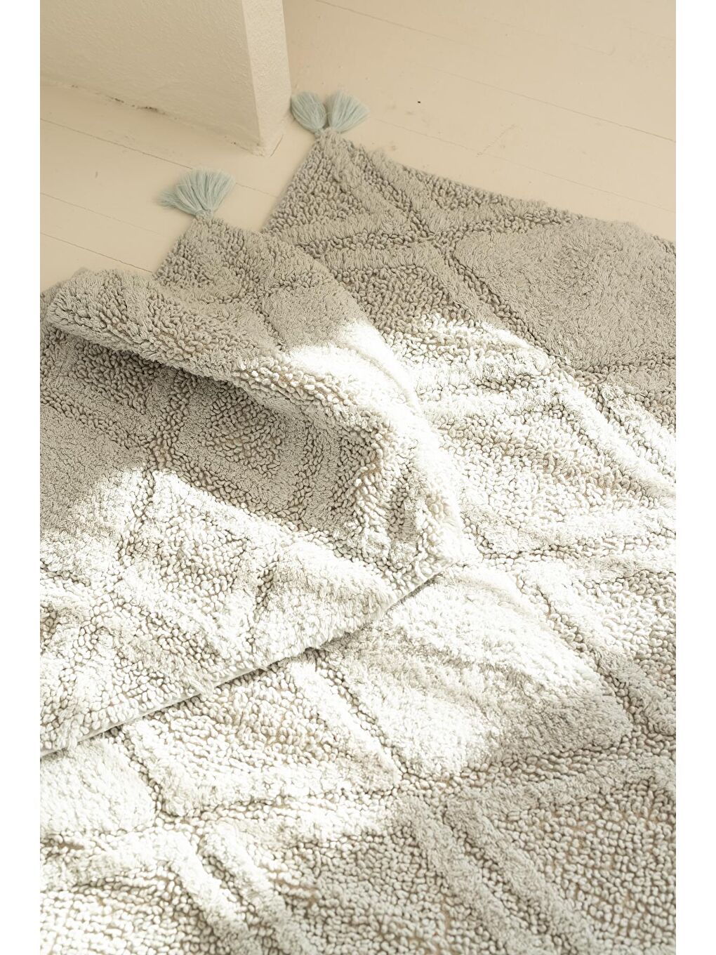 Yeşil MAXI PUSKULLU BANYO PASPASI 40x60 + 60x90 MINT