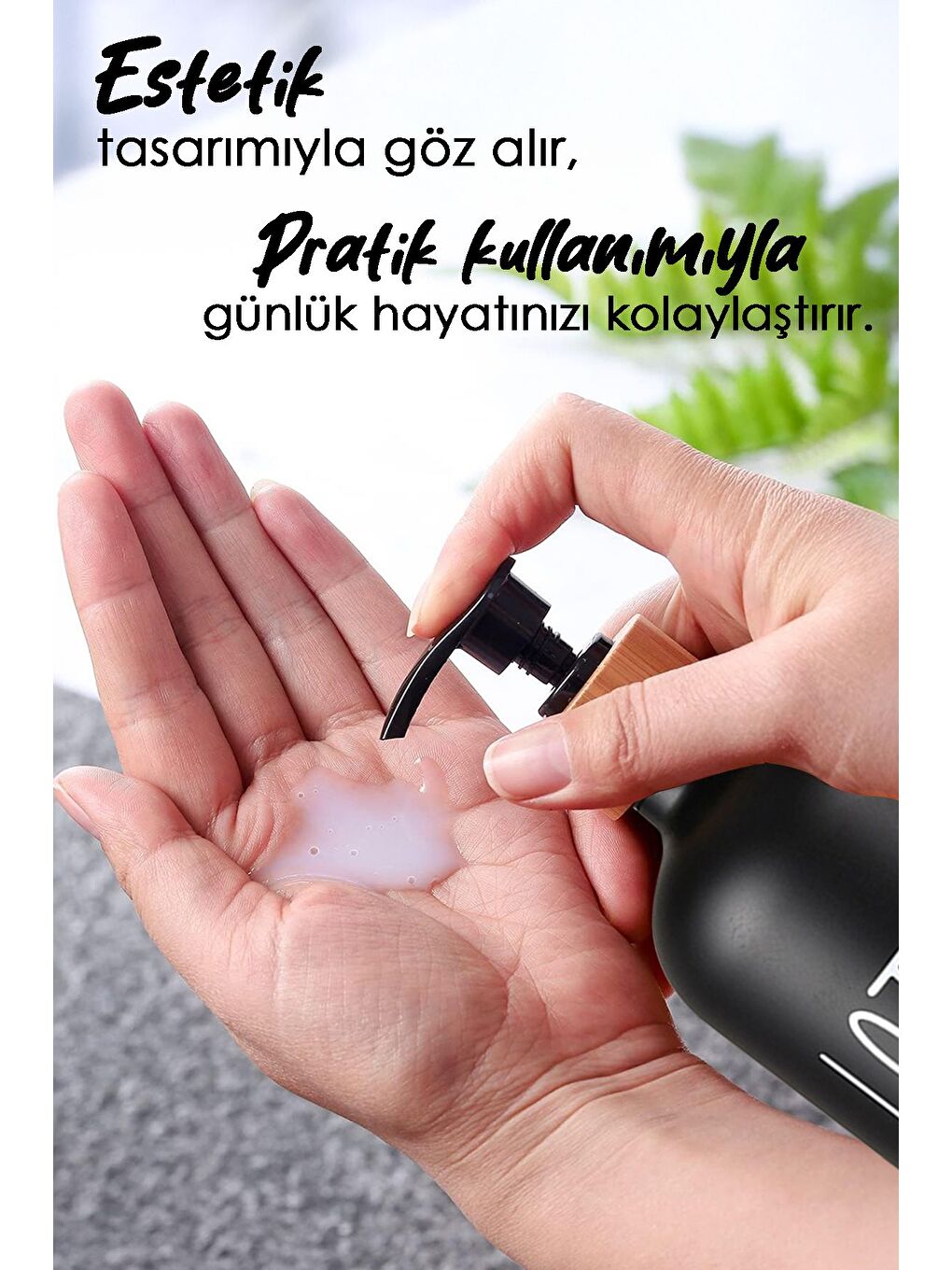 2 Adet Banyo Sıvı Sabunluk Cam Losyon Şampuan Şişesi 500 ml Siyah-4