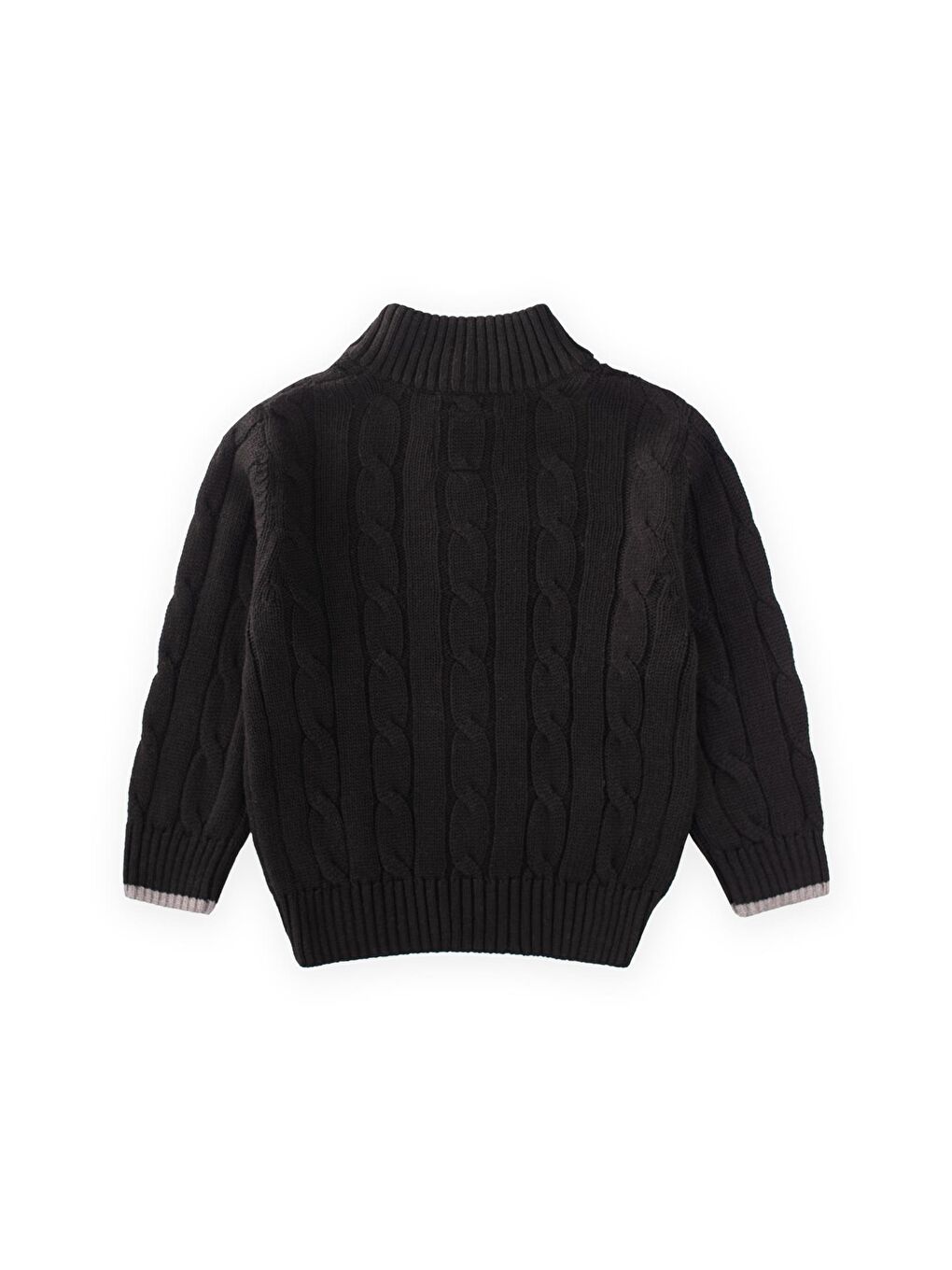 Saç Örgü Triko Hırka 2-11 Yaş Siyah-1