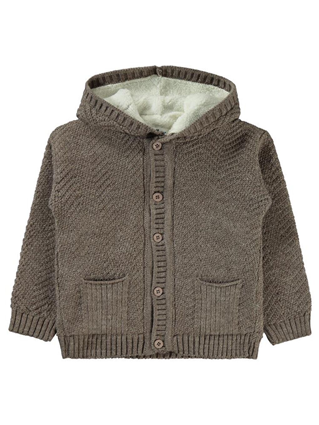 Kahverengi Boys İçi Welsoftlu Balık Sırtı 2-5 Yaş Hırka