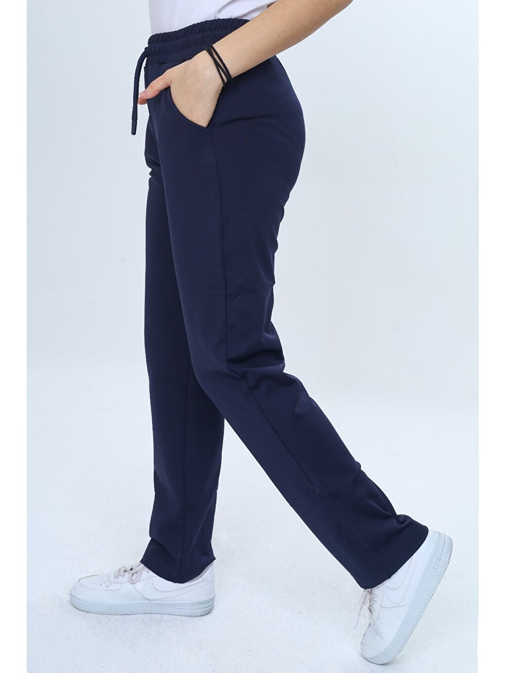 Lacivert Unisex Çocuk Beli Paçası Lastikli Cepli Basic Eşofman Altı-3