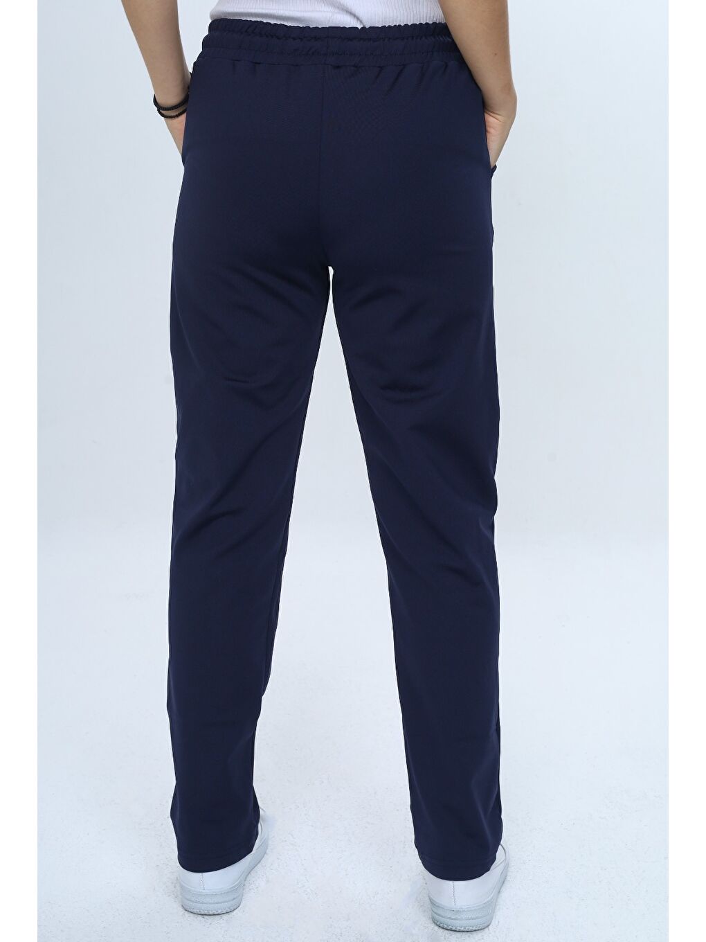 Lacivert Unisex Çocuk Beli Paçası Lastikli Cepli Basic Eşofman Altı-4