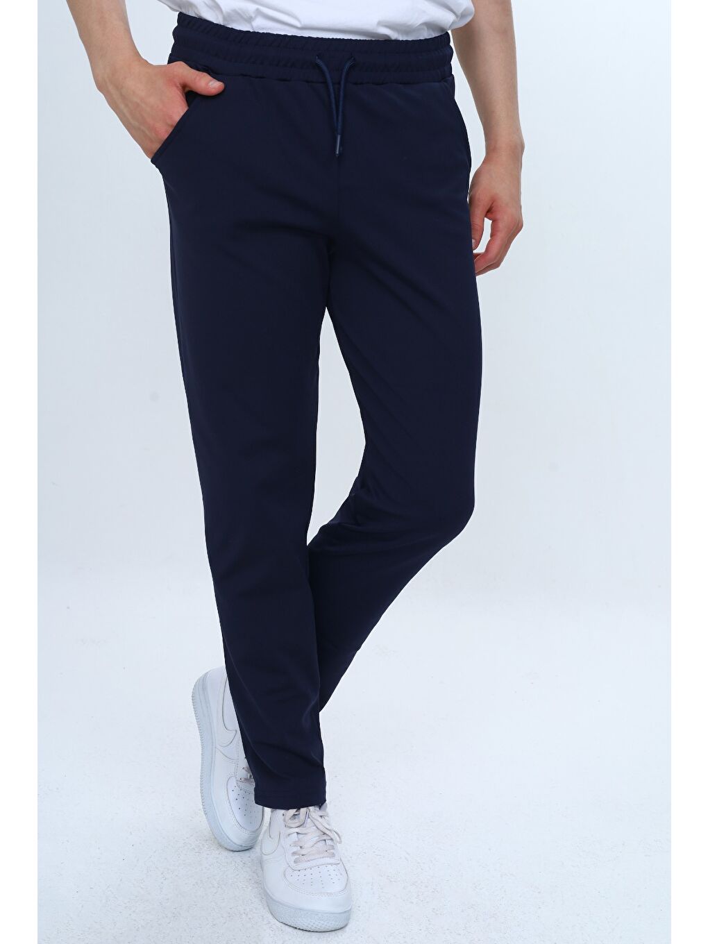 Lacivert Unisex Çocuk Beli Paçası Lastikli Cepli Basic Eşofman Altı-7