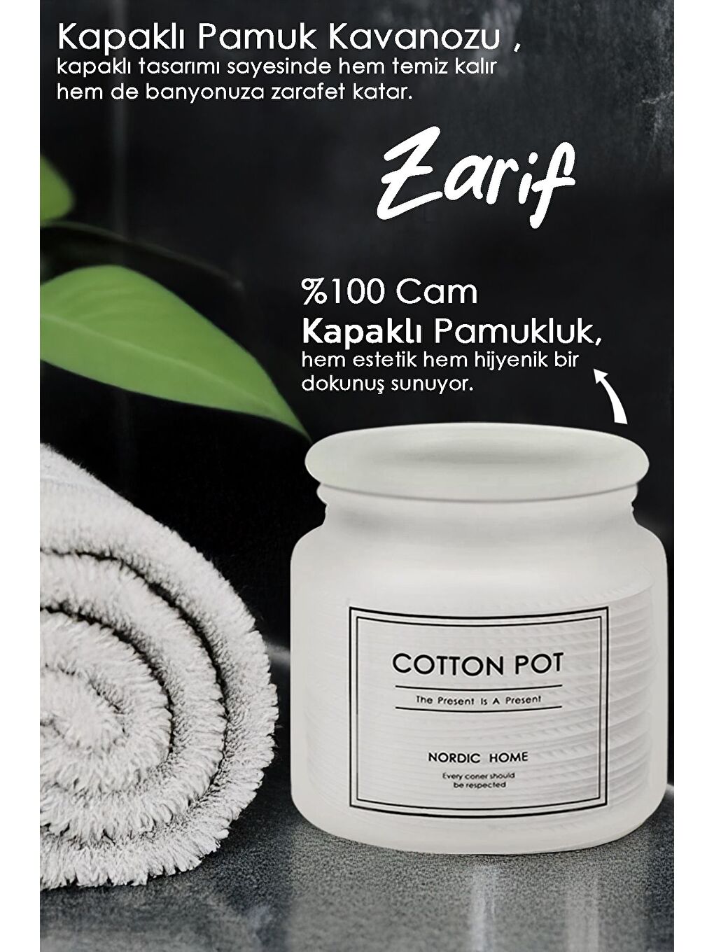 Beyaz 3'lü Cam Banyo Seti Sıvı Sabun Şişesi Diş Fırçalık ve Pamukluk Sabunluk Seti Banyo Organizeri-3