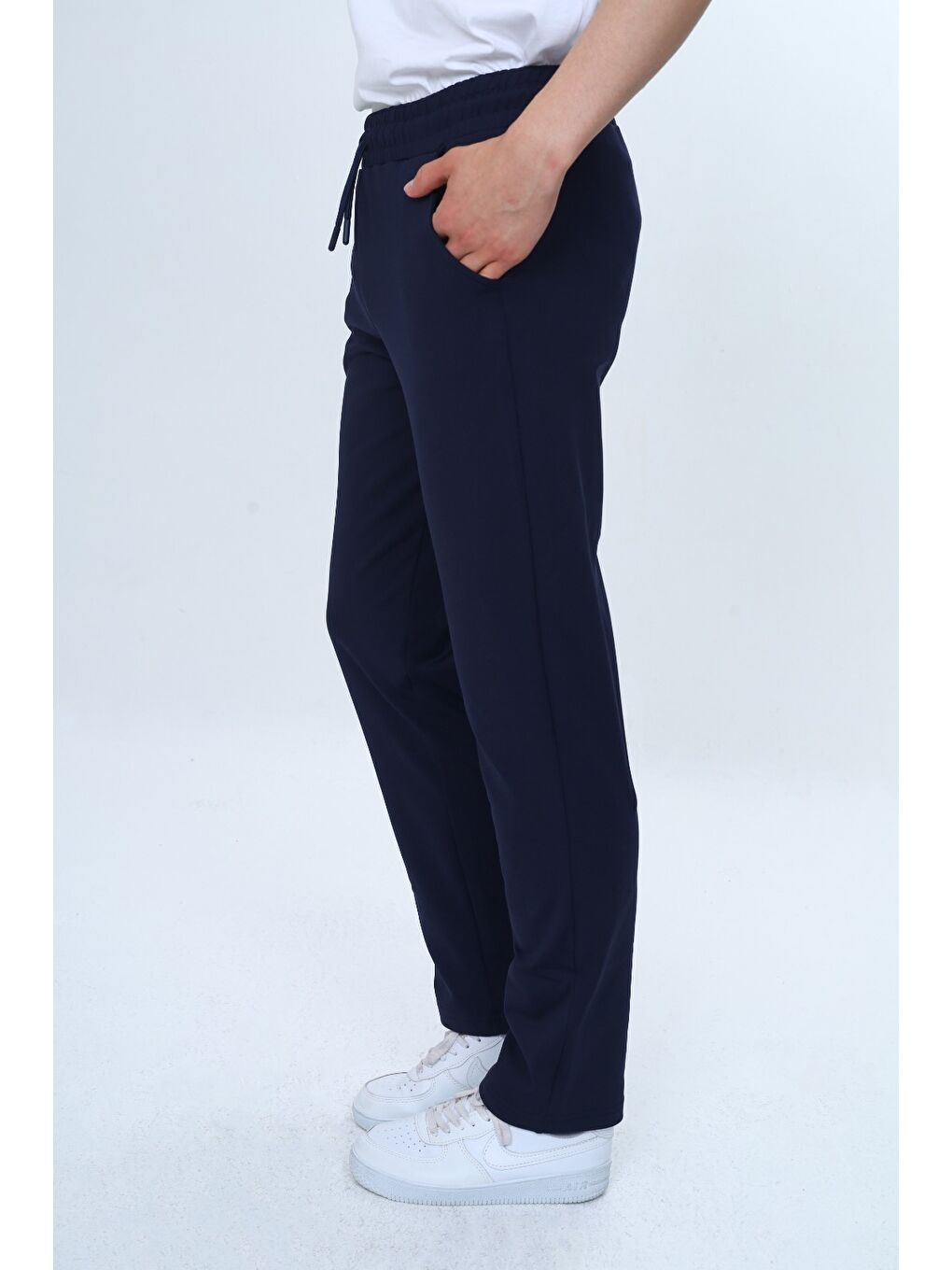 Lacivert Unisex Çocuk Beli Paçası Lastikli Cepli Basic Eşofman Altı-9