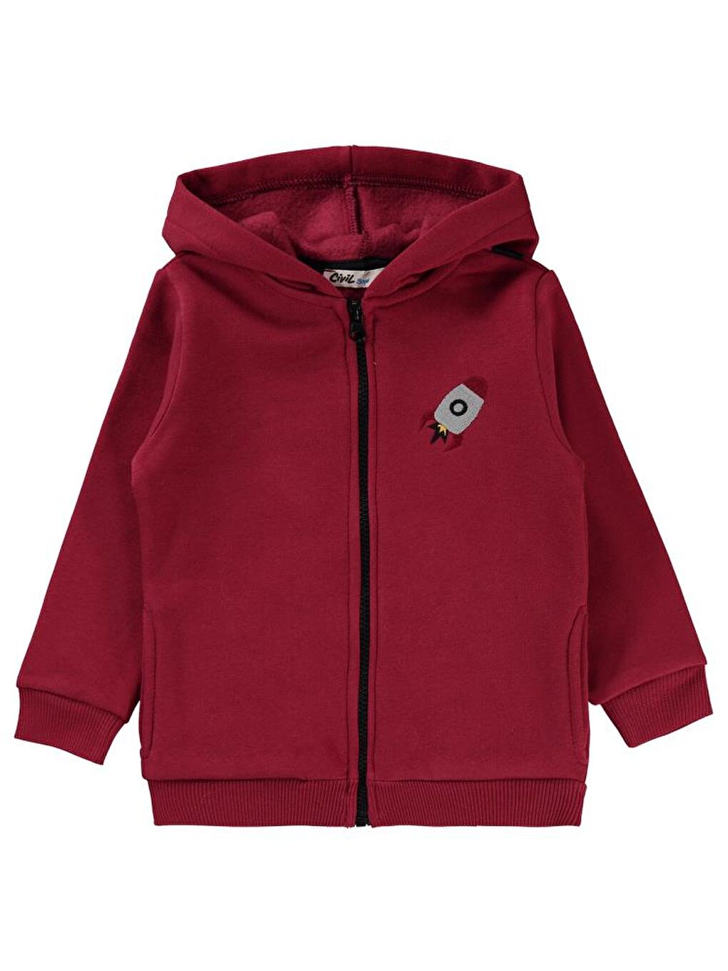 Bordo Boys Roket Çanta Baskılı 2-5 Yaş Hırka