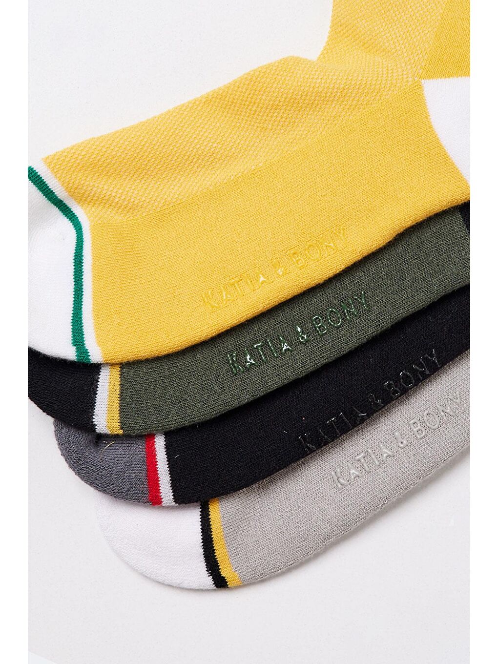 Karışık 4'Lü Pamuklu  Erkek Step Patik Çorap Desenli-1