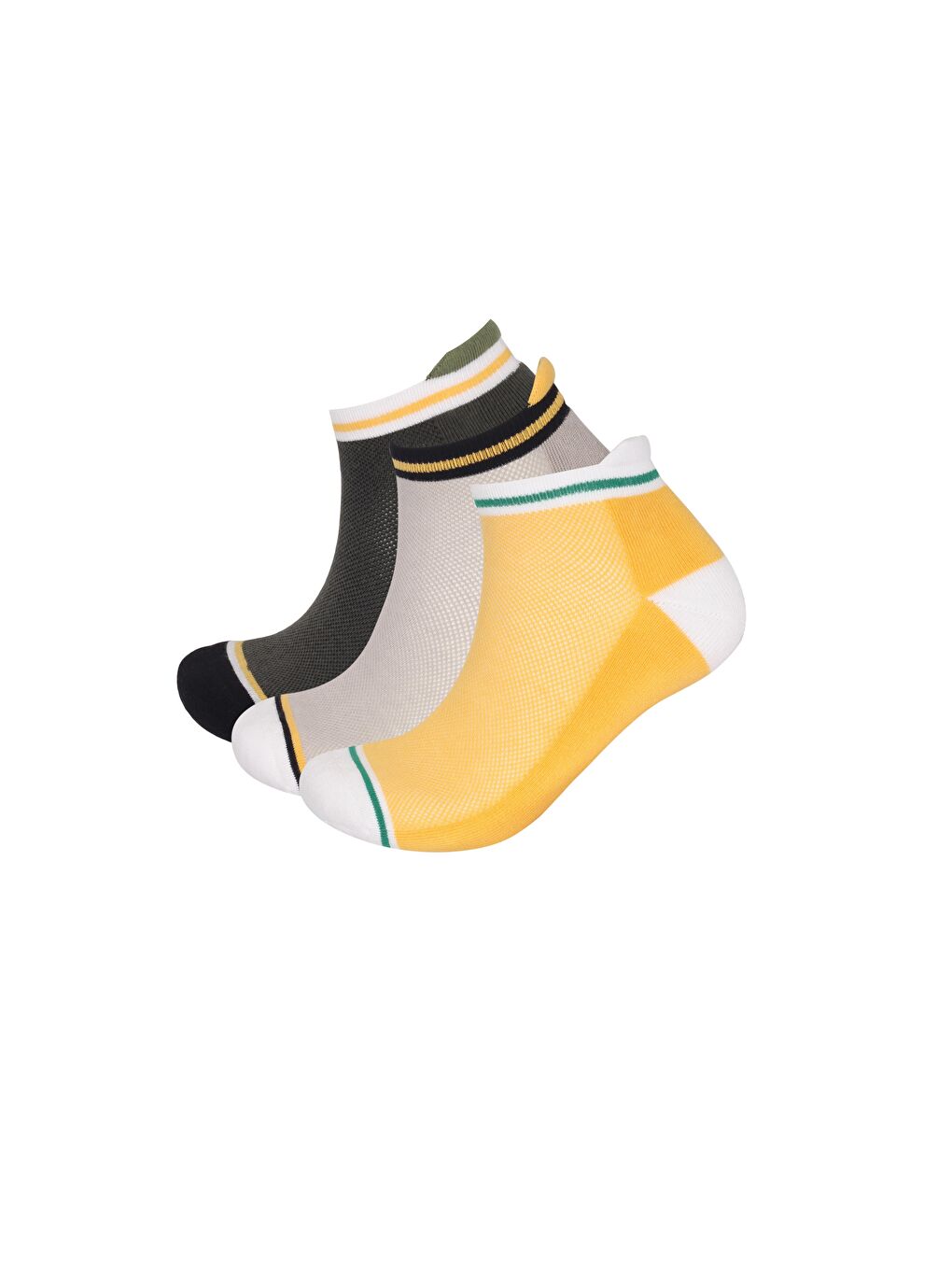 Karışık 4'Lü Pamuklu  Erkek Step Patik Çorap Desenli-2