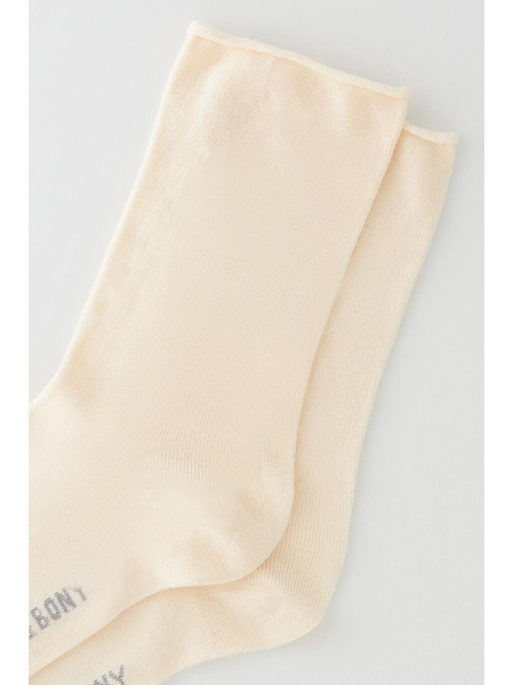Ekru Kadın Krem Renkli Lastiksiz Modal Kumaş İnce Soket Çorap-1