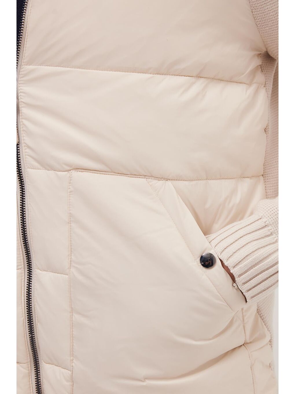 Erkek Regular Fit Klasik Kesim Fermuarlı Çift Cepli Sıcak Tutan Dik Yaka Bej Mont-5