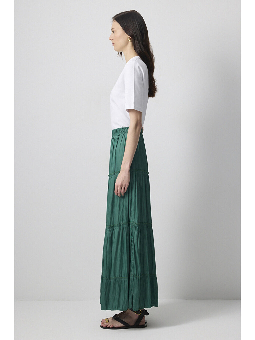 Yeşil Beli Lastikli Etek-2