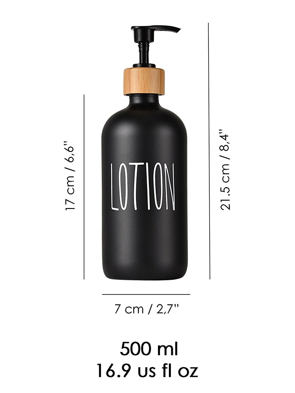 Siyah 3'lü Mutfak Banyo Sıvı Sabunluk Seti Cam Sıvı Sabun Bulaşık Deterjanı Losyon Şişesi 500 ml-4