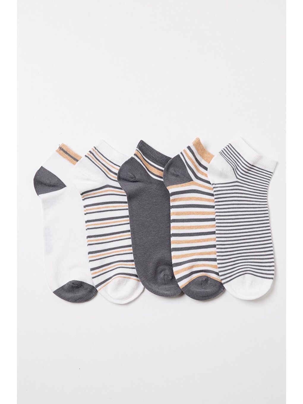 Karışık Erkek Çizgili 5'li Paket Step Çorap