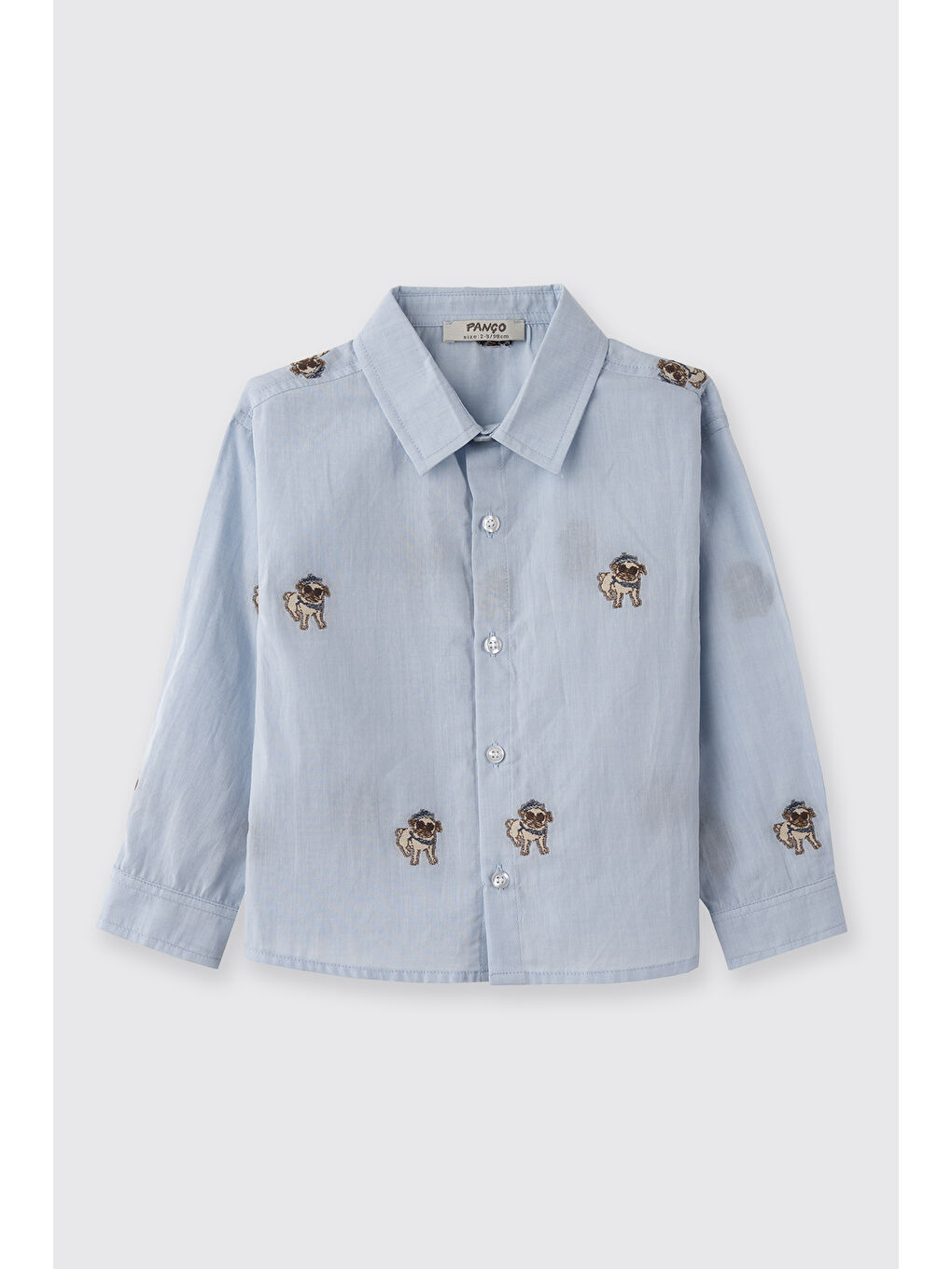 Erkek Bebek Desenli Mavi Gömlek