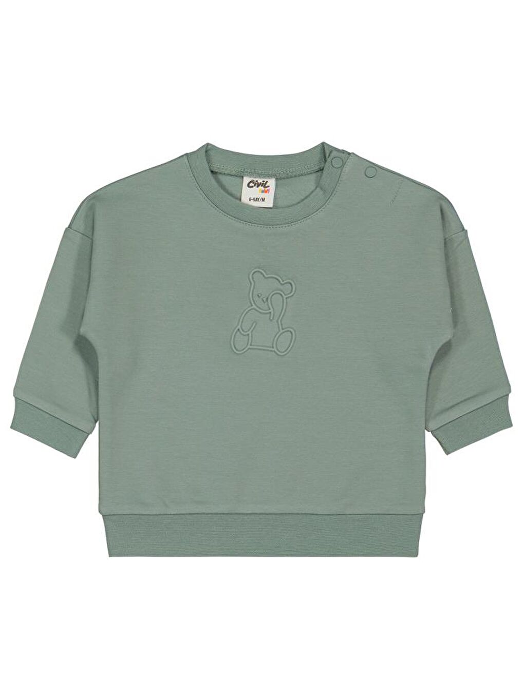 Yeşil Baby Teddy Baskılı 6-18 Ay Sweatshirt