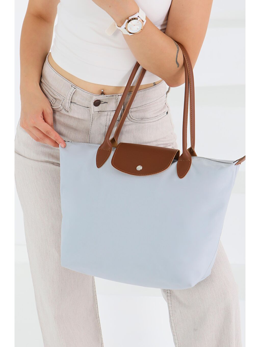 Kadın Gri Kol Çantası - 27467-1